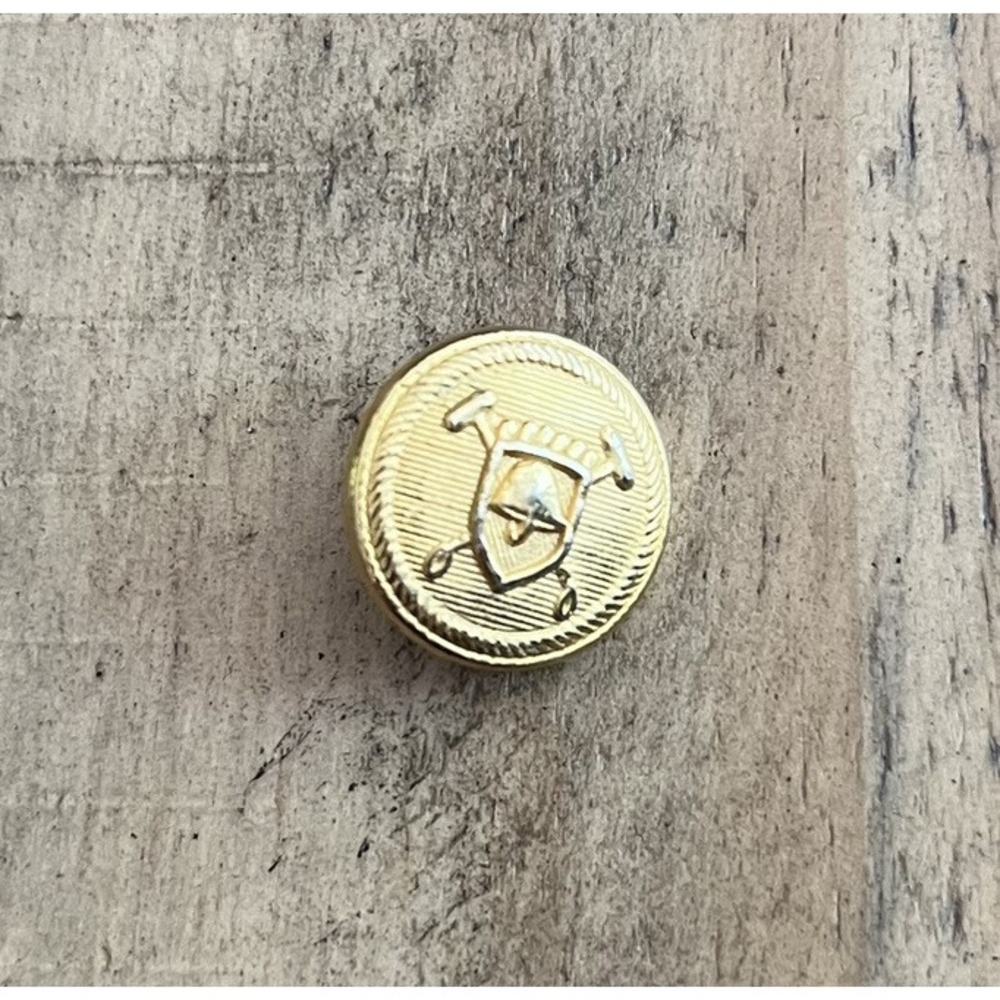 Ralph Lauren Blazer Button Replacement Gold Tone Crest Small 0.6" Cuff Button